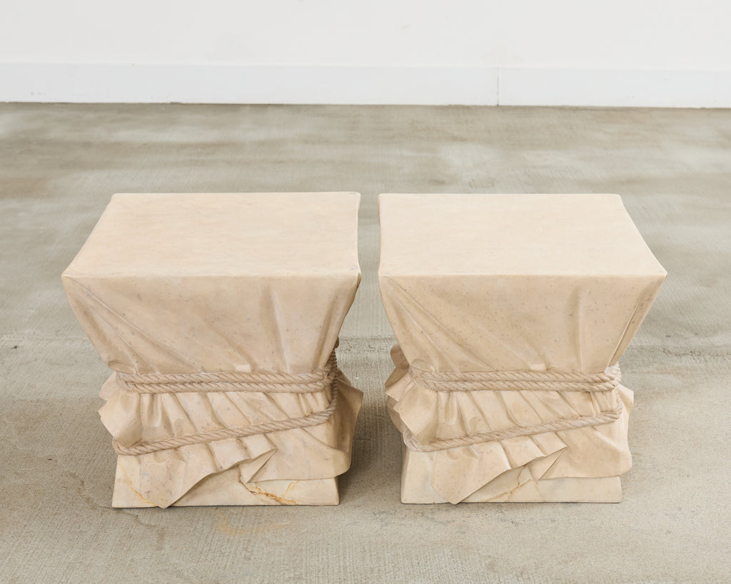 Pair of Trompe l'oeil Drink Tables After John Dickinson