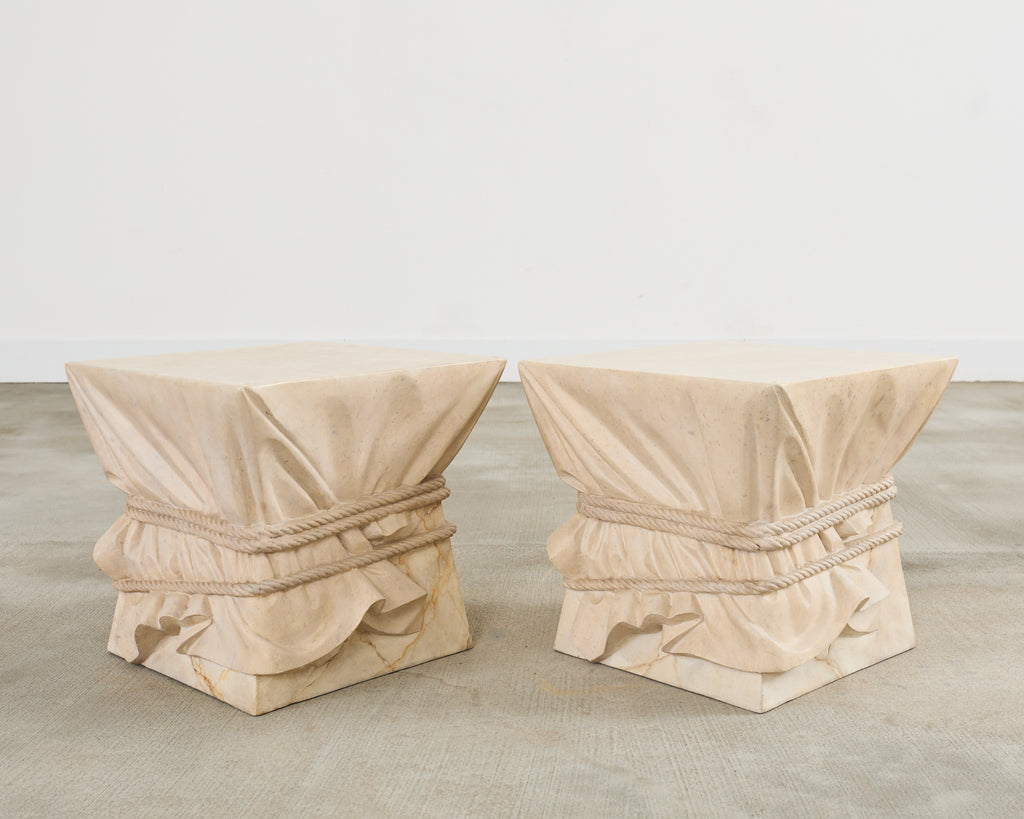 Pair of Trompe l'oeil Drink Tables After John Dickinson