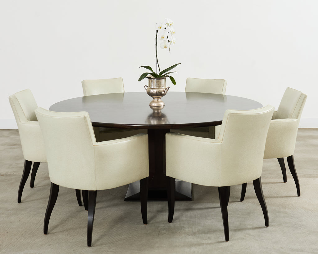 Set of Six John Hutton for Holly Hunt Leather Dining Chairs