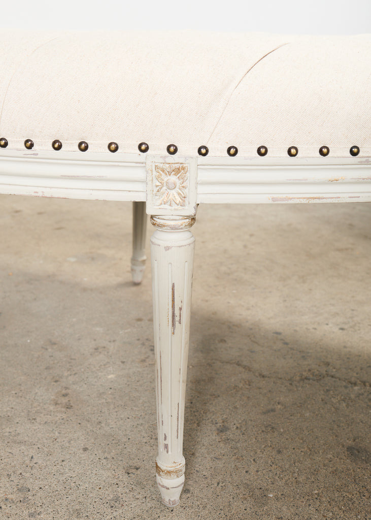 Pair of Swedish Gustavian Style Painted Demilune Benches