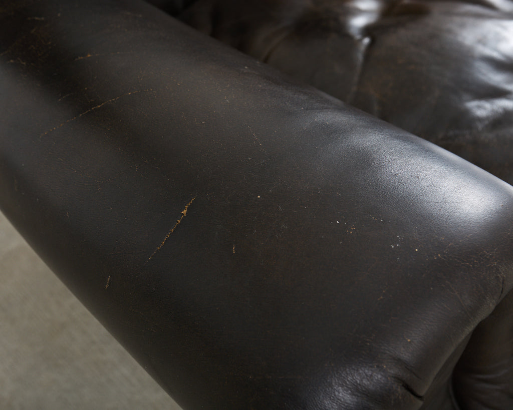 Ralph Lauren Style Cigar Leather Wingback Writers Chair