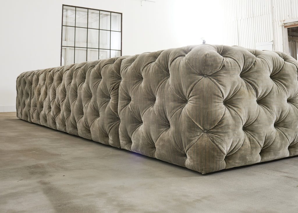 Timothy Oulton Soho Tufted U-Shaped Sectional Chaise Sofa 16 Ft.