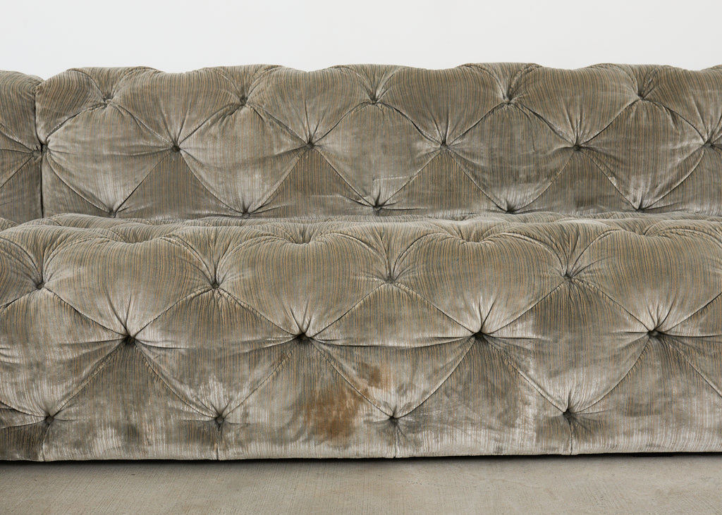 Timothy Oulton Soho Tufted U-Shaped Sectional Chaise Sofa 16 Ft.