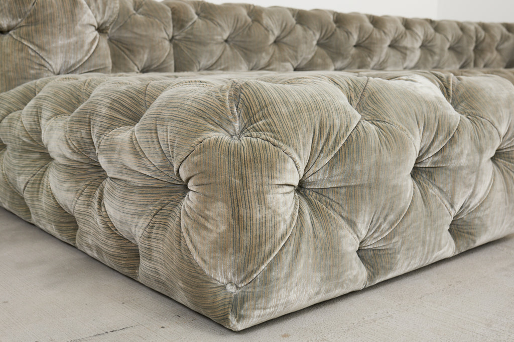 Timothy Oulton Soho Tufted U-Shaped Sectional Chaise Sofa 16 Ft.