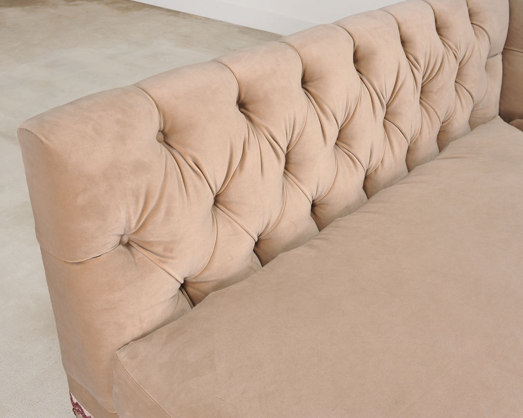 Bespoke Tufted Velvet 4-Piece Banquette Sectional Sofa 12 Ft