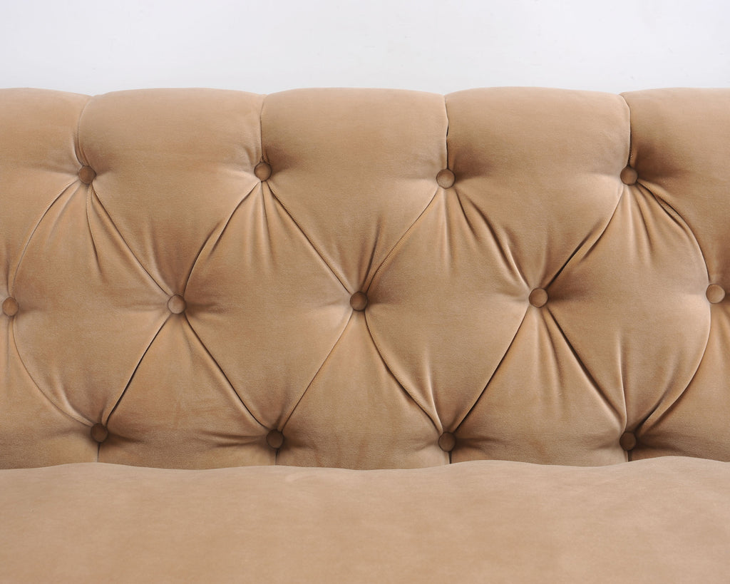 Bespoke Tufted Velvet 4-Piece Banquette Sectional Sofa 12 Ft