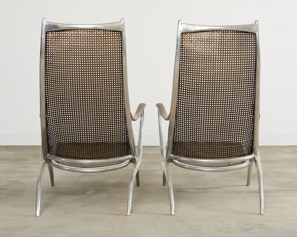 Set of Four Steel Bronze Turku Lounge Chairs by Ironies