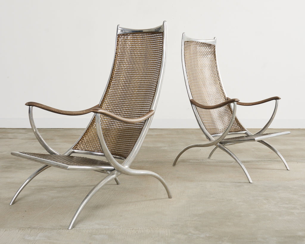 Set of Four Steel Bronze Turku Lounge Chairs by Ironies