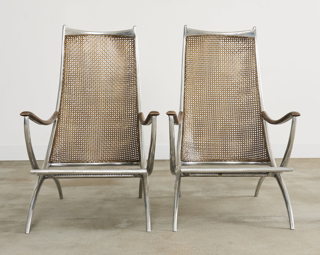 Set of Four Steel Bronze Turku Lounge Chairs by Ironies