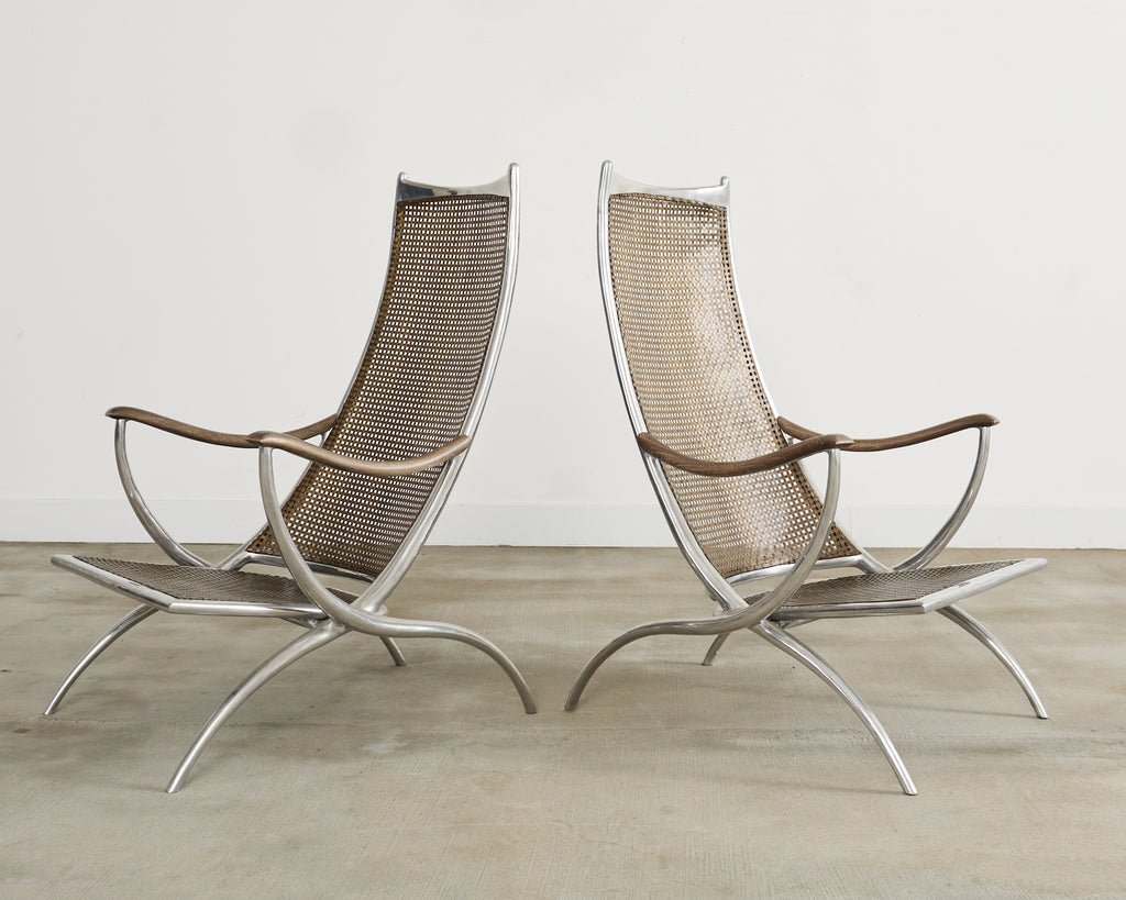 Set of Four Steel Bronze Turku Lounge Chairs by Ironies