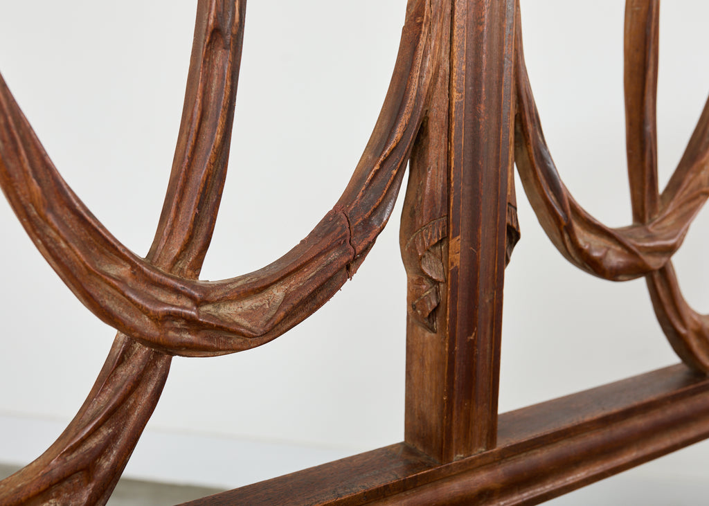 Pair of Italian Neoclassical Style Carved Bed Frames