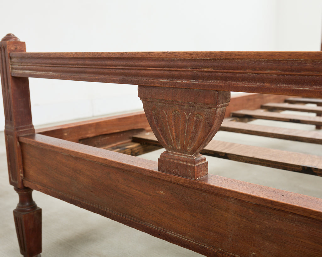 Pair of Italian Neoclassical Style Carved Bed Frames