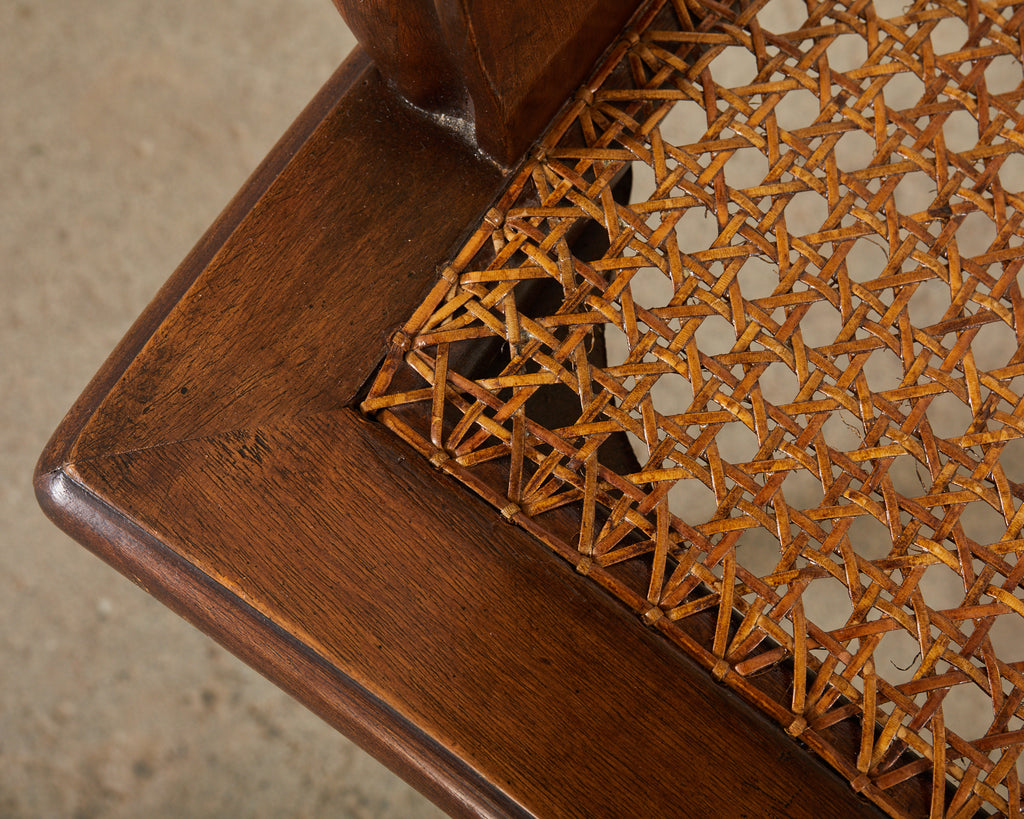 Set of Four Italian Rococo Style Venetian Walnut Armchairs