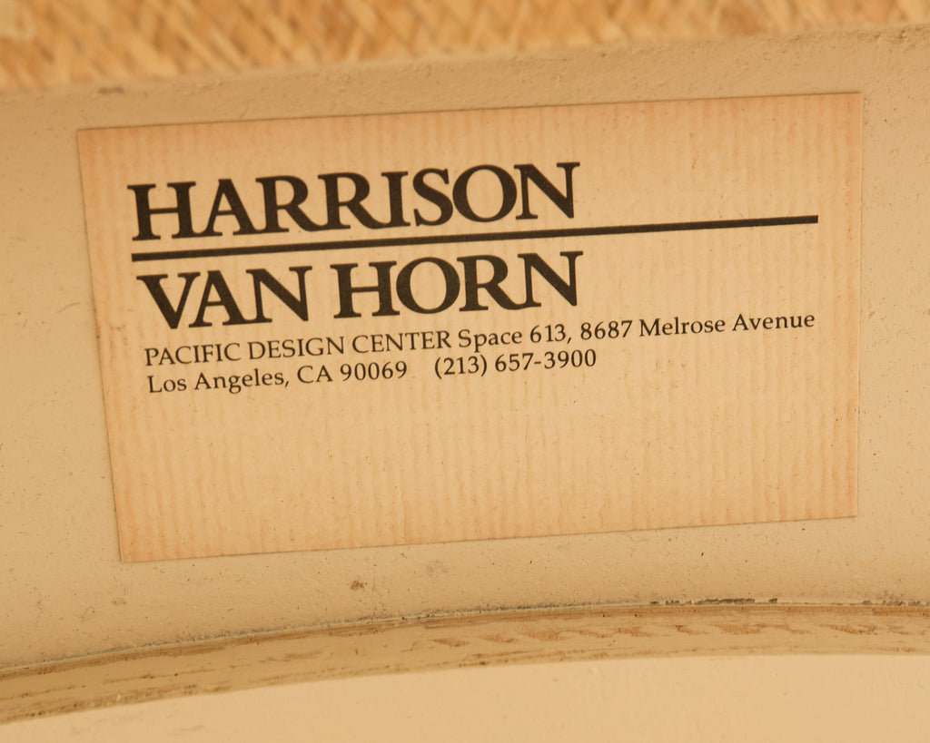 Harrison Van Horn Grasscloth Raffia Pedestal Dining Center Table