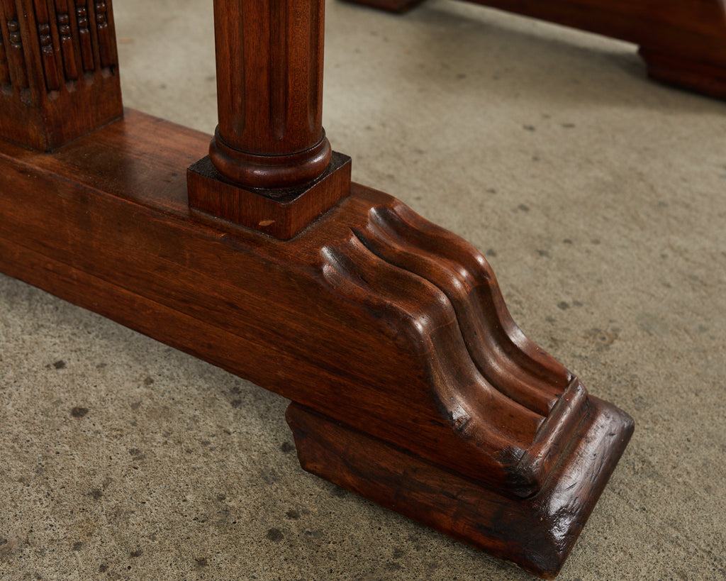 Spanish Baroque Style Walnut Vargueño Cabinet on Stand