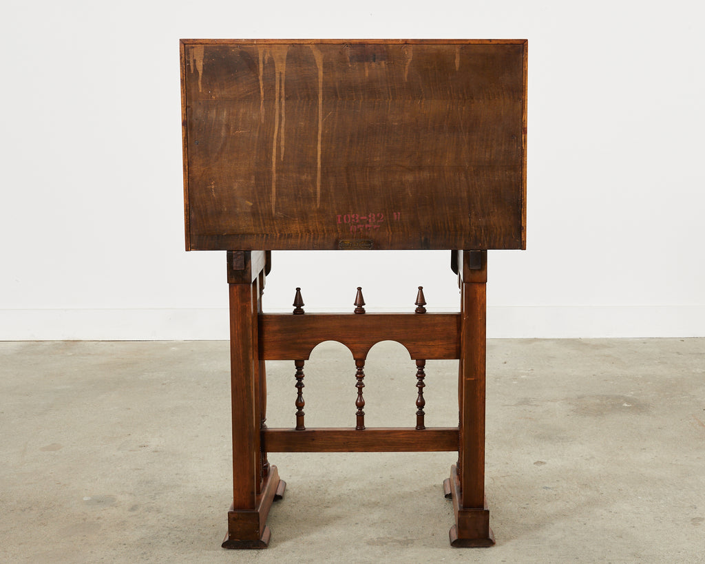 Spanish Baroque Style Walnut Vargueño Cabinet on Stand