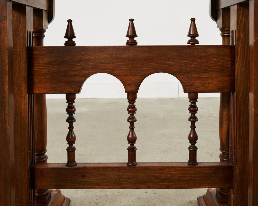 Spanish Baroque Style Walnut Vargueño Cabinet on Stand