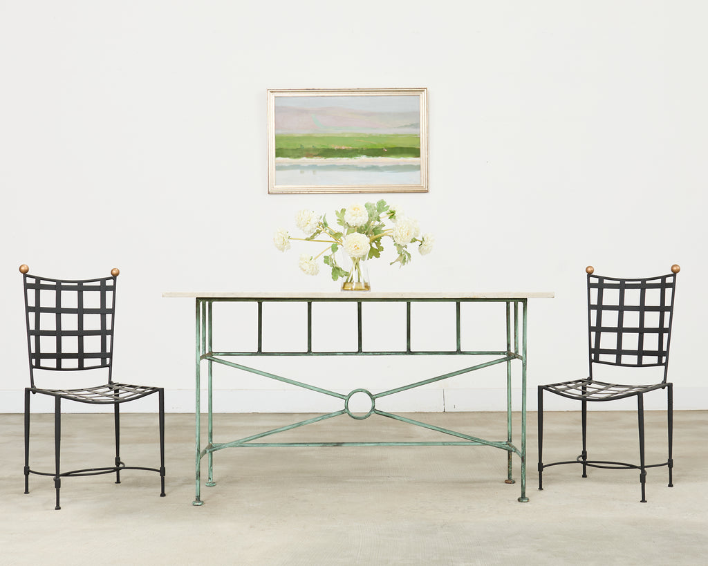 Neoclassical Pompeiian Style Italian Marble Specimen Console Table