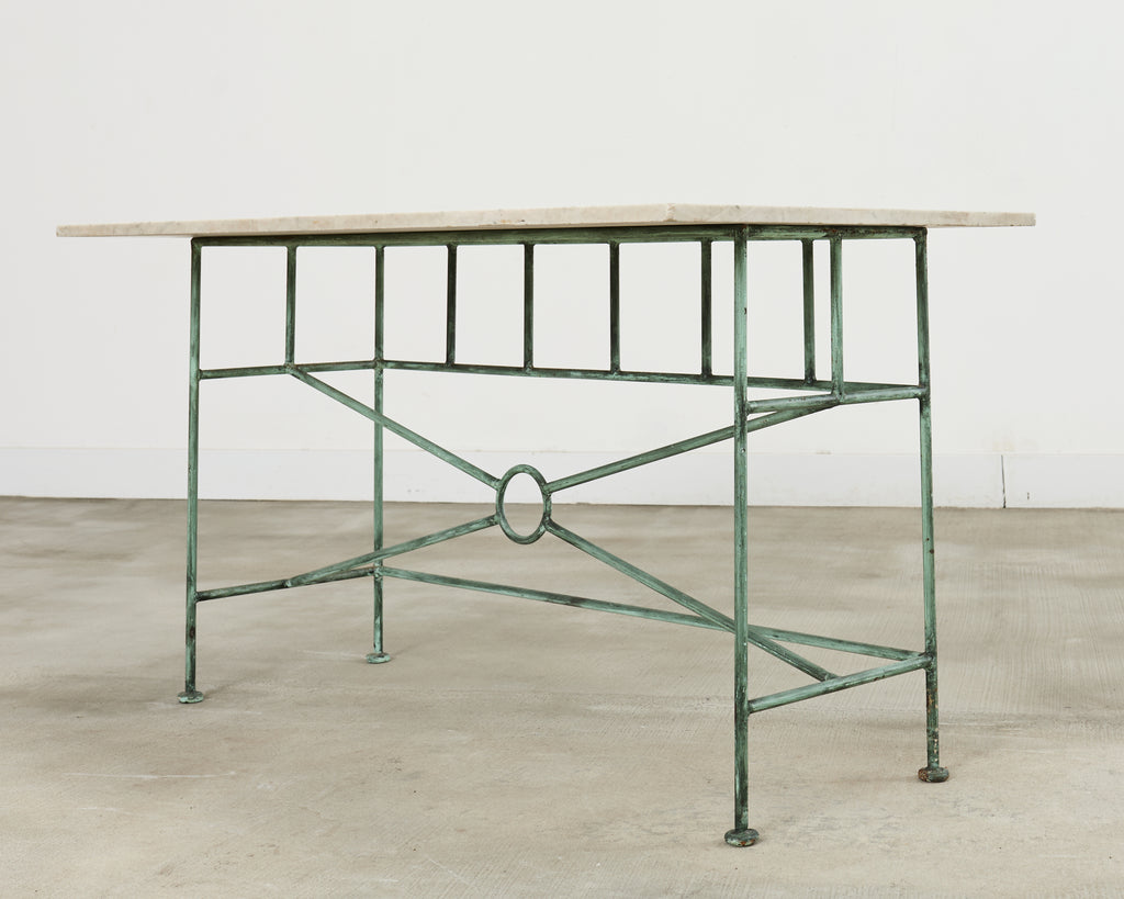 Neoclassical Pompeiian Style Italian Marble Specimen Console Table