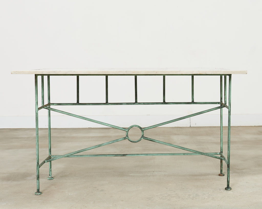 Neoclassical Pompeiian Style Italian Marble Specimen Console Table