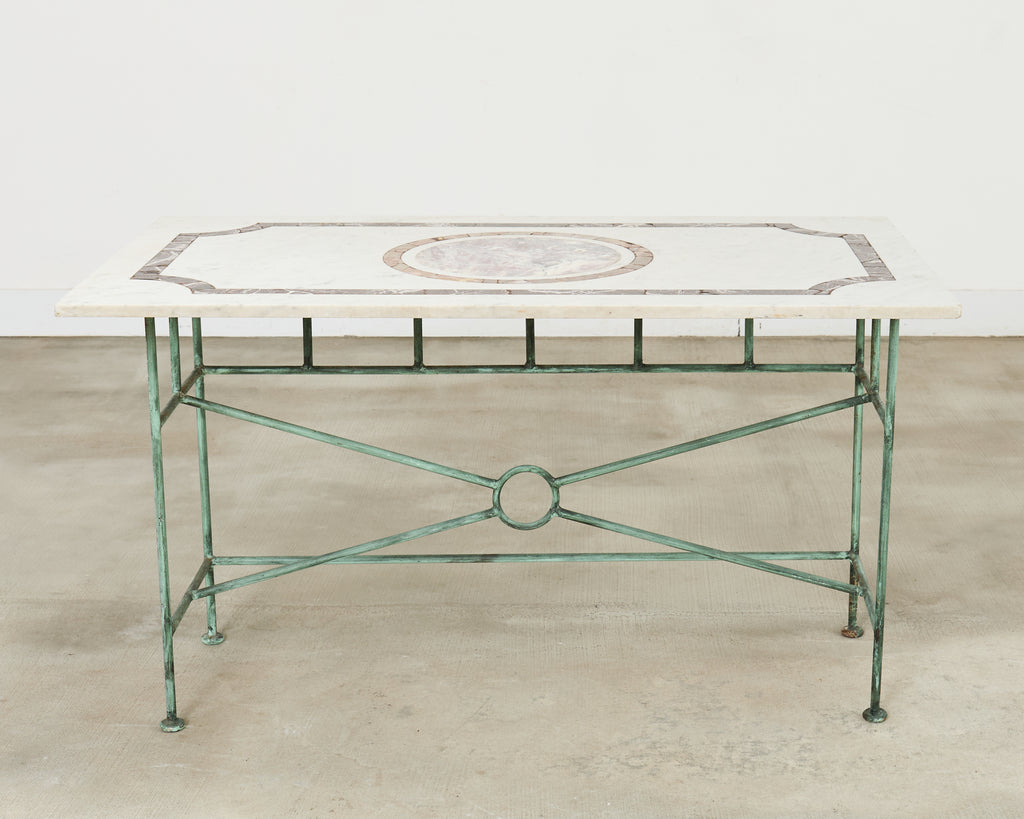 Neoclassical Pompeiian Style Italian Marble Specimen Console Table