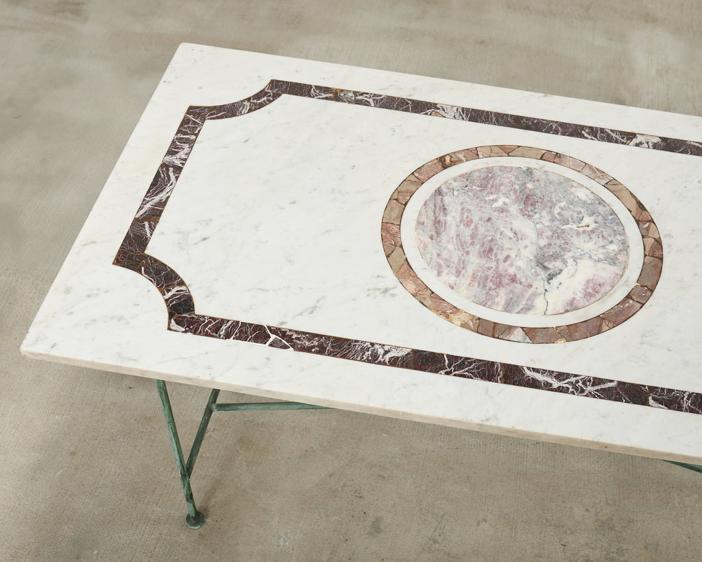 Neoclassical Pompeiian Style Italian Marble Specimen Console Table