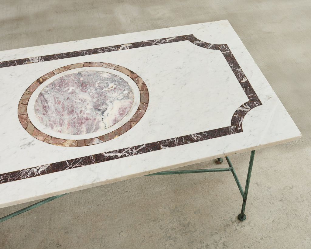 Neoclassical Pompeiian Style Italian Marble Specimen Console Table