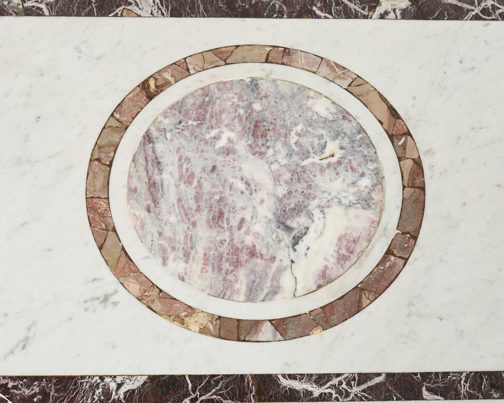 Neoclassical Pompeiian Style Italian Marble Specimen Console Table