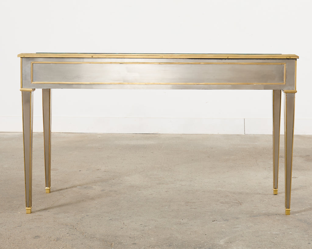 John Vesey Style Steel Bronze Neoclassical Console Desk