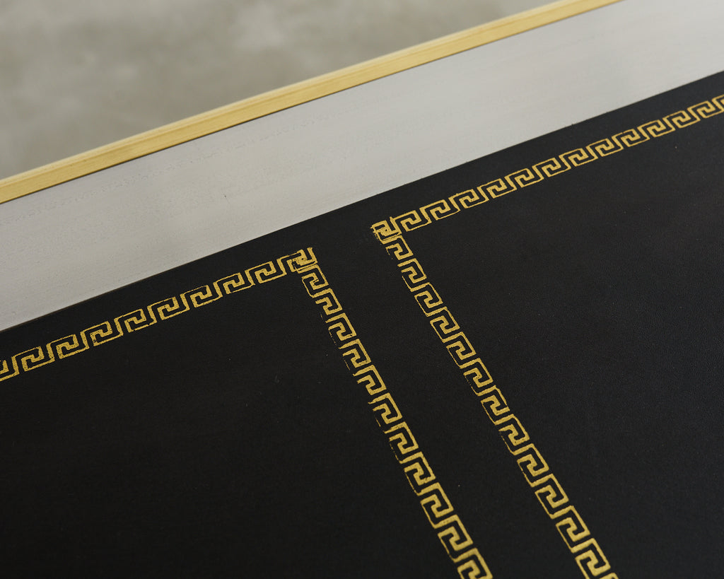 John Vesey Style Steel Bronze Mounted Library Table Desk