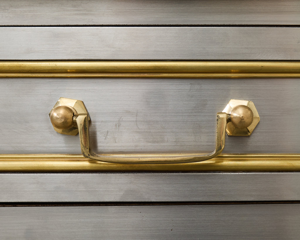 John Vesey Style Steel Bronze Mounted Library Table Desk