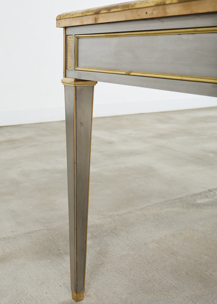 John Vesey Style Steel Bronze Mounted Library Table Desk