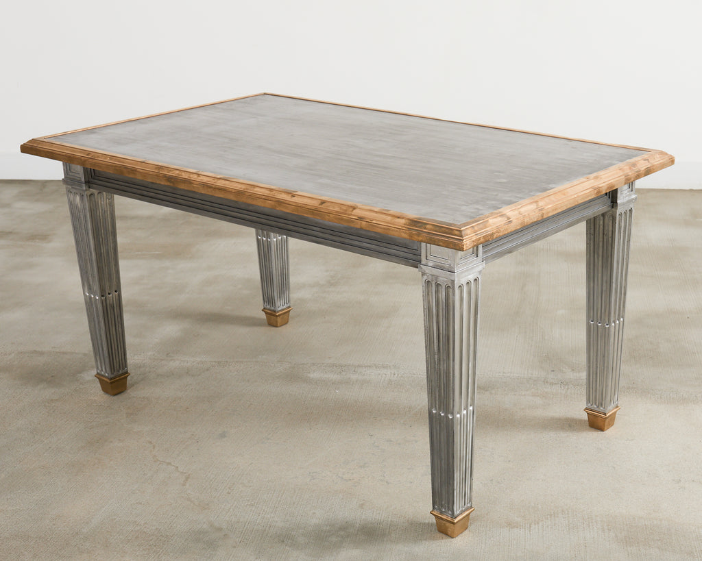 John Vesey Style Bronze Mounted Steel Library Table