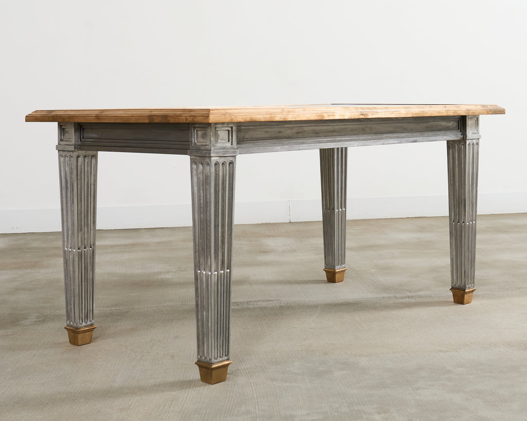 John Vesey Style Bronze Mounted Steel Library Table