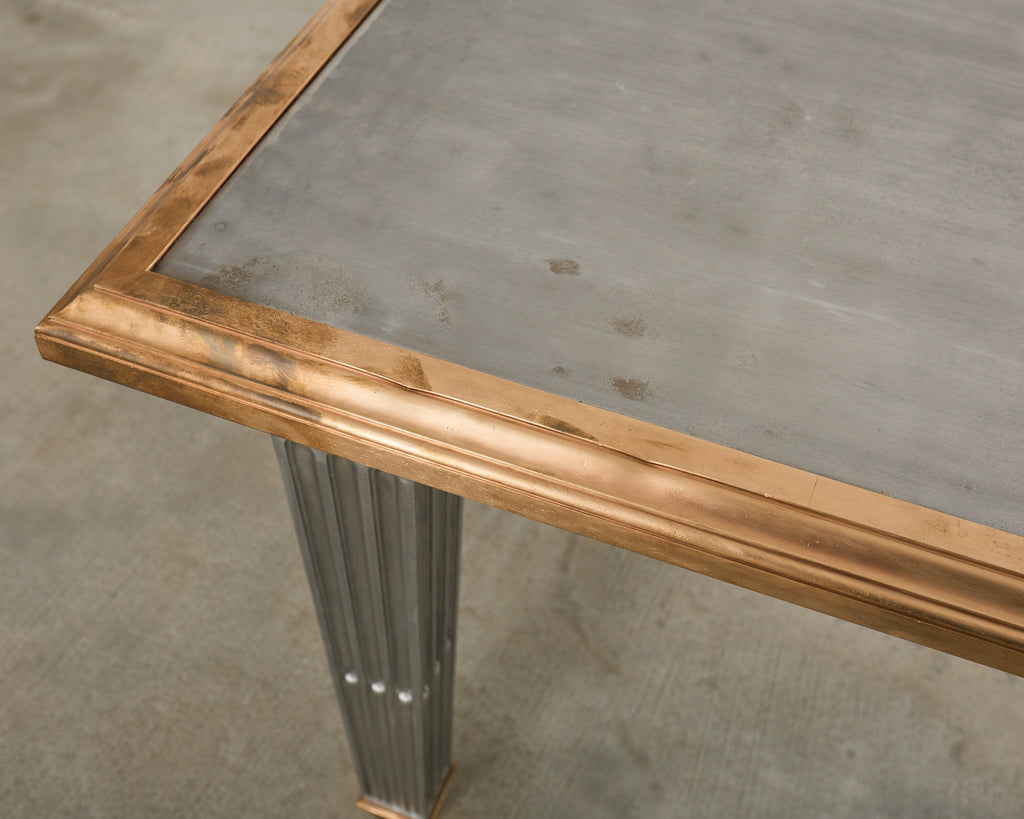 John Vesey Style Bronze Mounted Steel Library Table