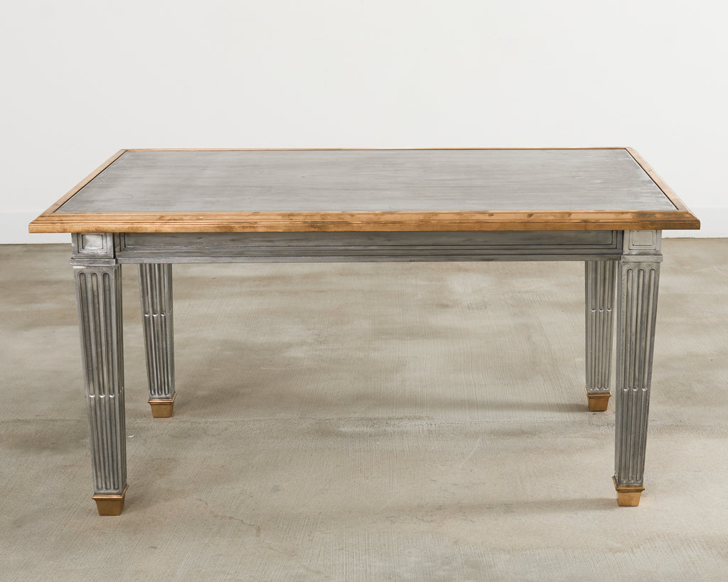 John Vesey Style Bronze Mounted Steel Library Table
