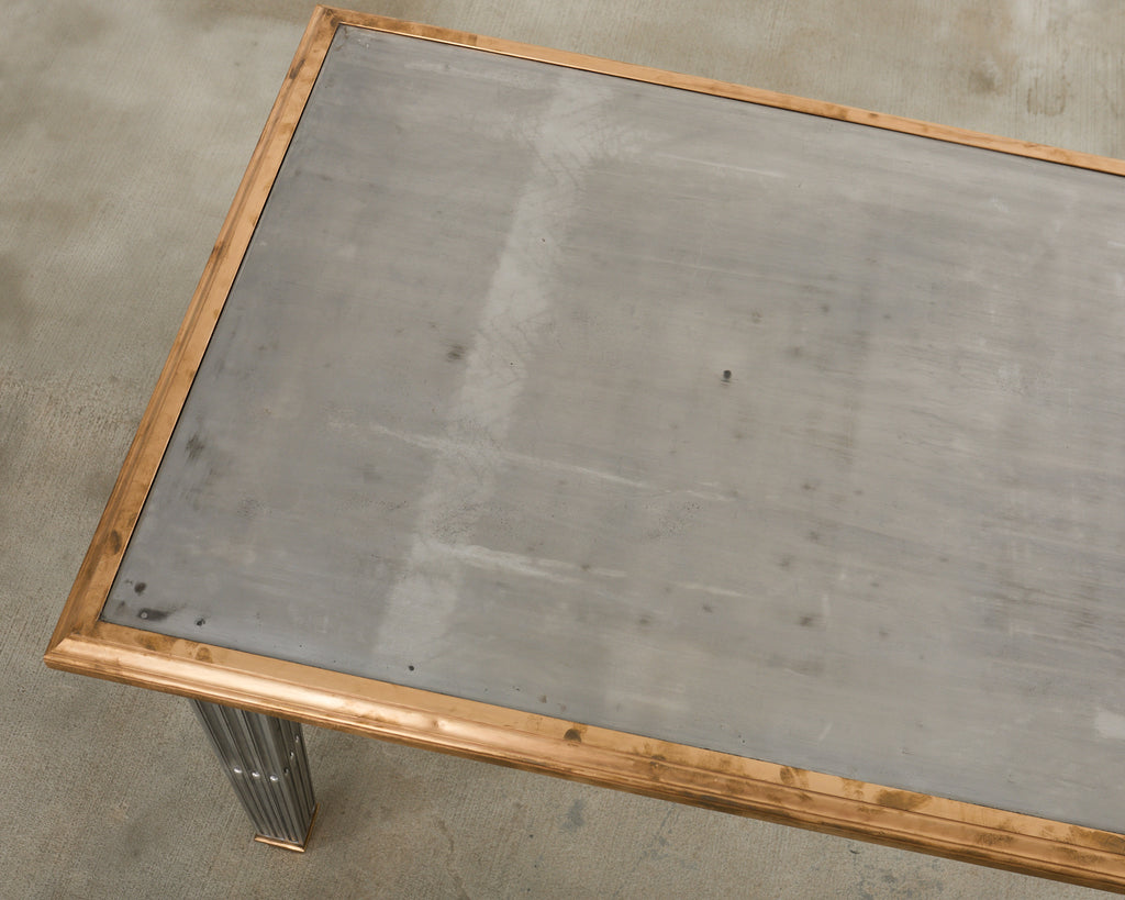 John Vesey Style Bronze Mounted Steel Library Table