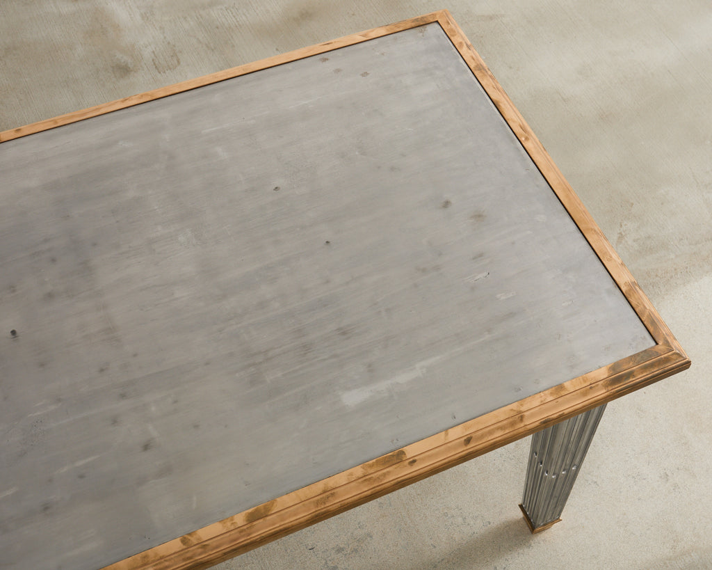 John Vesey Style Bronze Mounted Steel Library Table