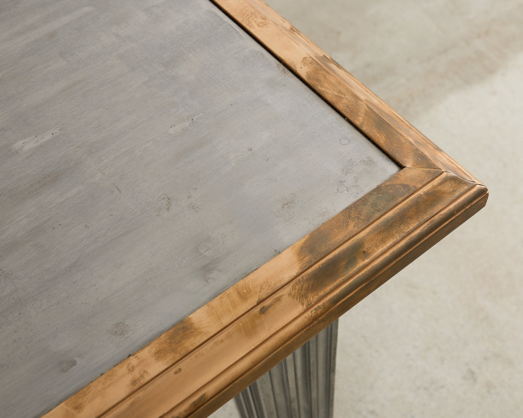 John Vesey Style Bronze Mounted Steel Library Table