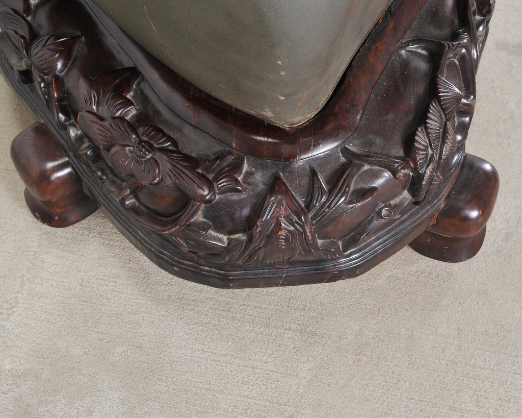 Monumental Chinese Scholar's Water Stone on Carved Base 5 Ft