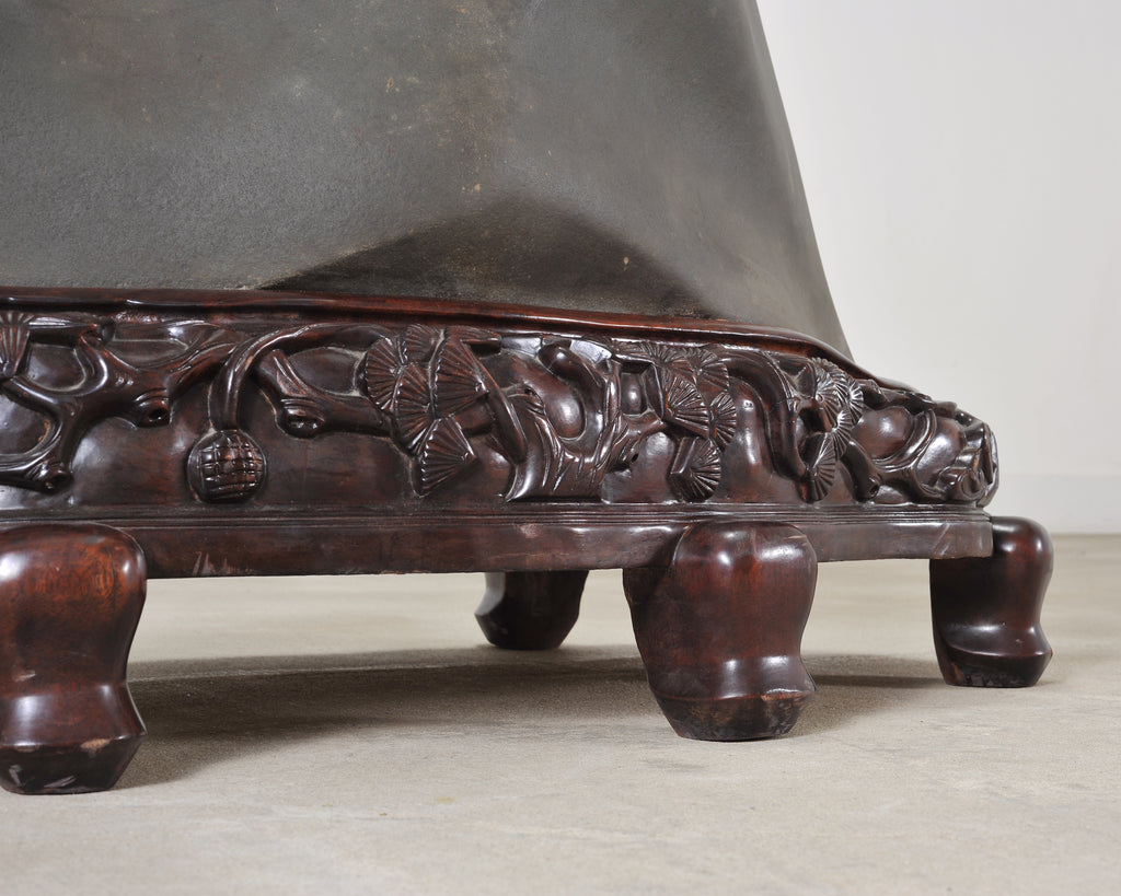 Monumental Chinese Scholar's Water Stone on Carved Base 5 Ft