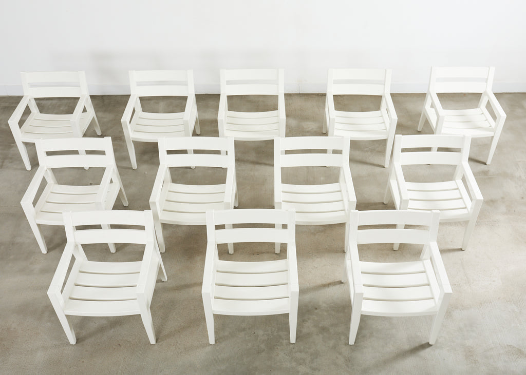 Set of Twelve Angela Adams for Weatherend Yacht Garden Dining Chairs