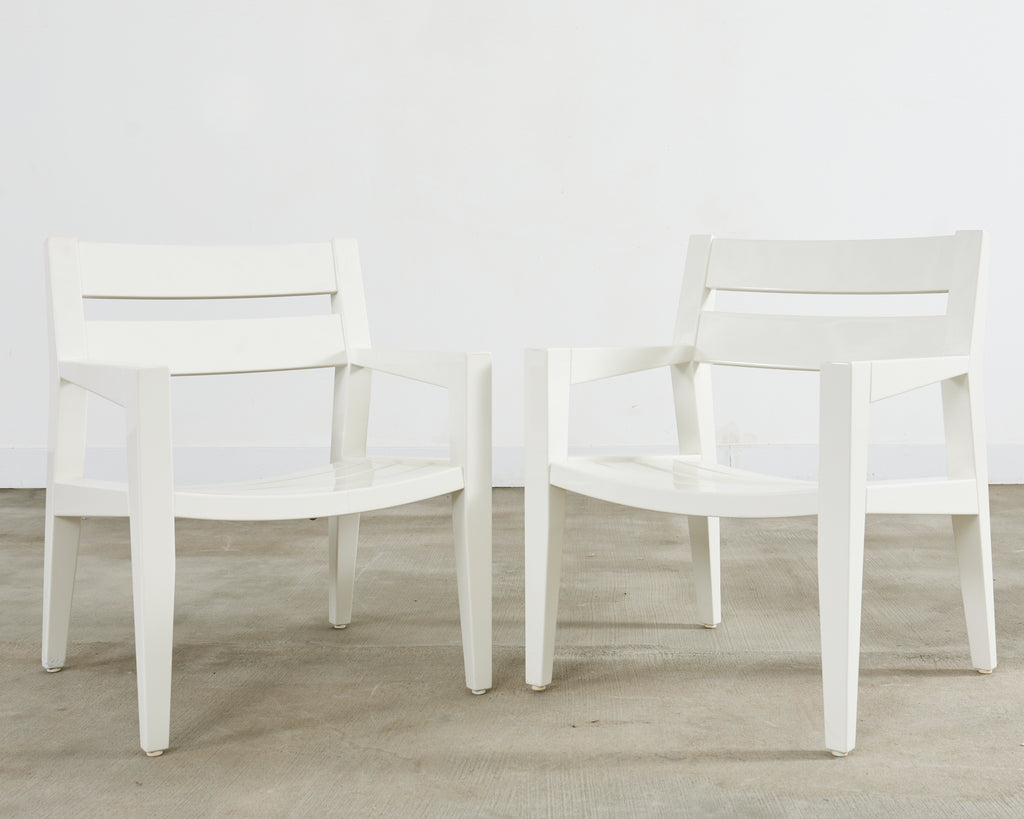 Set of Twelve Angela Adams for Weatherend Yacht Garden Dining Chairs