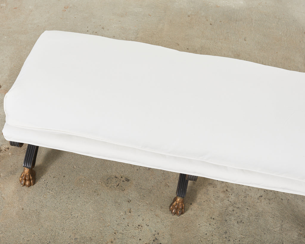 19th Century Neoclassical Italian Regency Period Curule Leg Bench