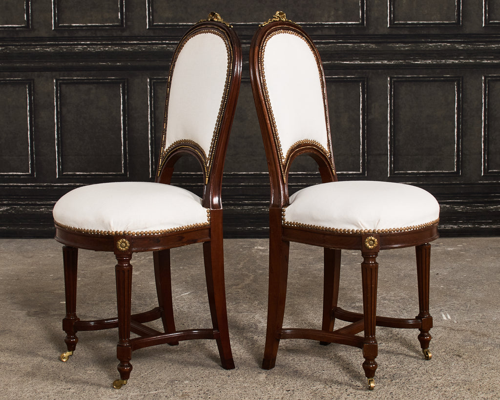 19th Century Set of Six Directoire Style Mahogany Dining Chairs