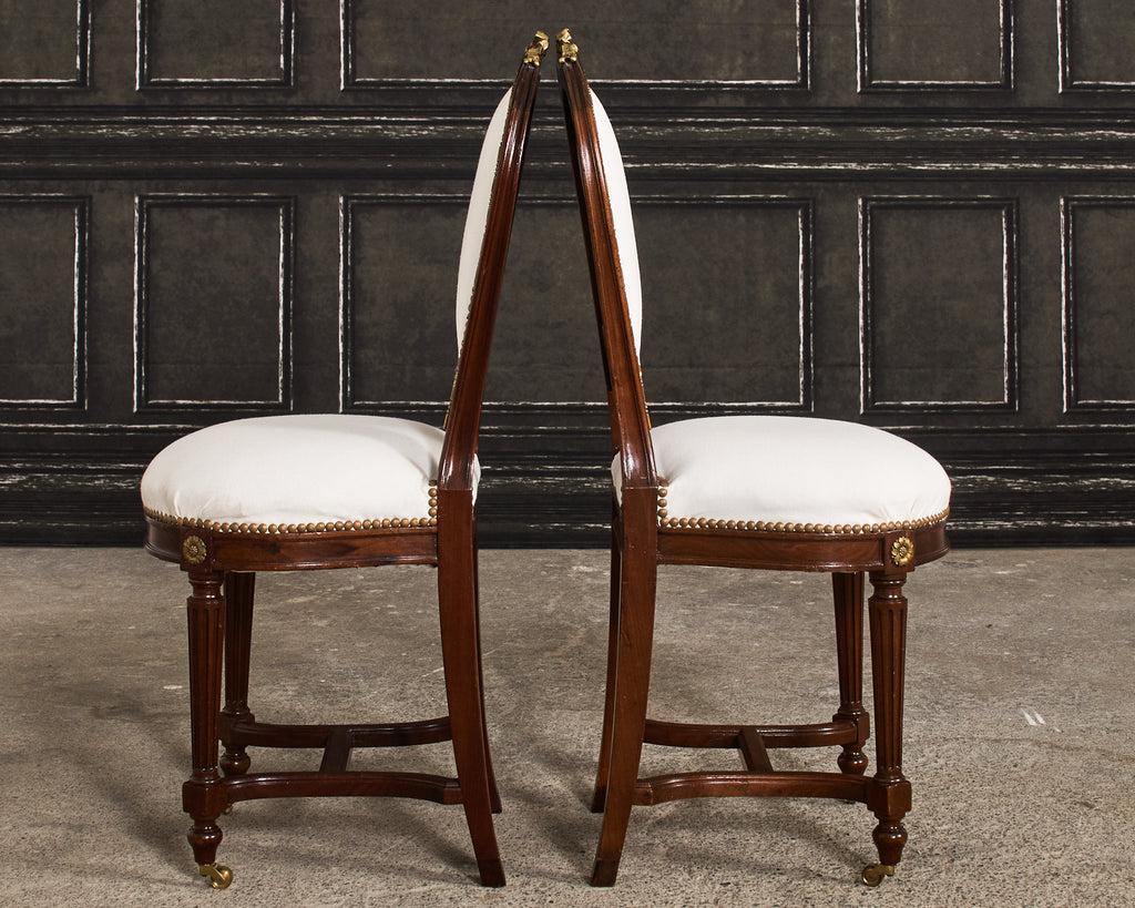 19th Century Set of Six Directoire Style Mahogany Dining Chairs