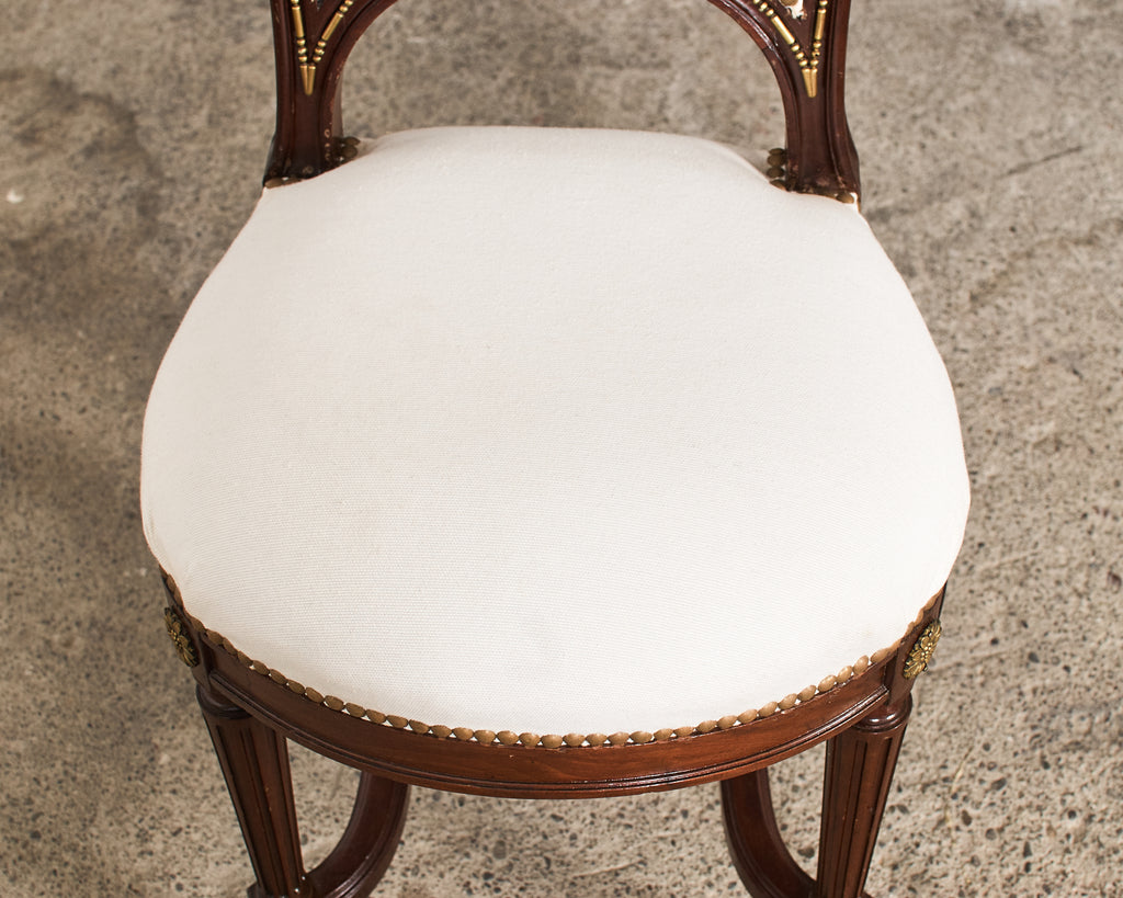 19th Century Set of Six Directoire Style Mahogany Dining Chairs
