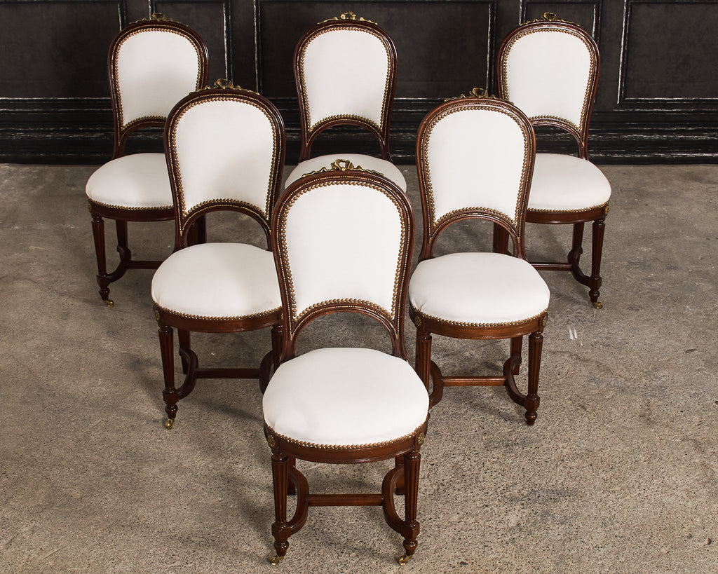 19th Century Set of Six Directoire Style Mahogany Dining Chairs