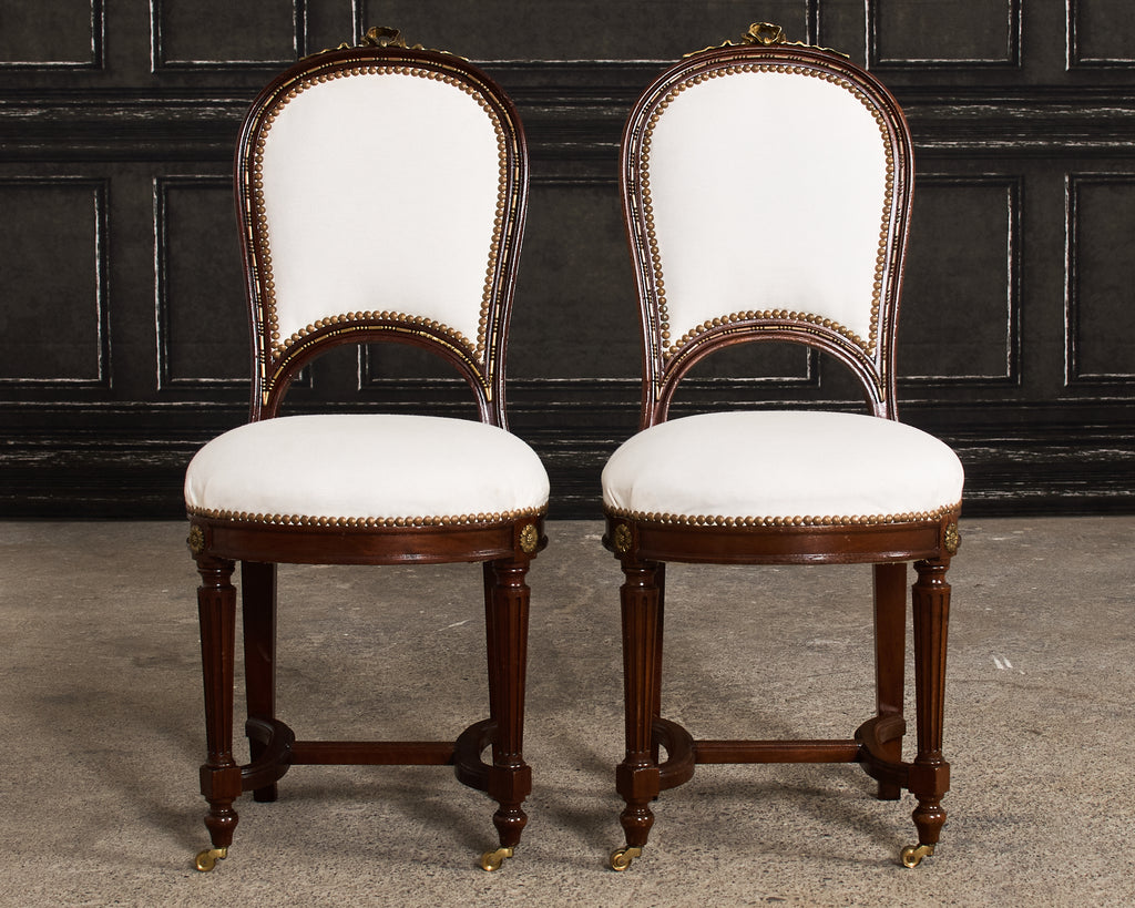 19th Century Set of Six Directoire Style Mahogany Dining Chairs