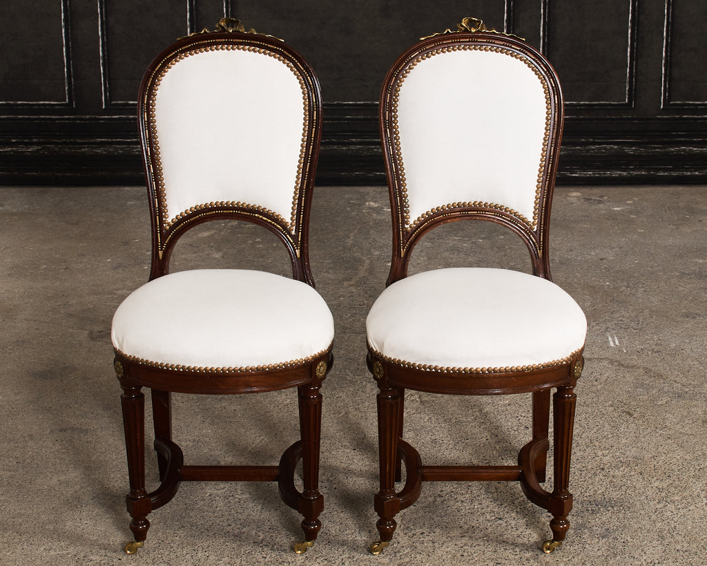 19th Century Set of Six Directoire Style Mahogany Dining Chairs